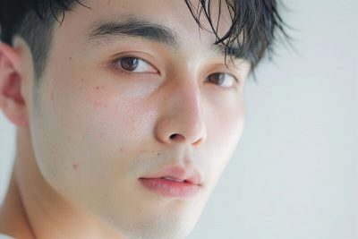 若い男性の素顔のクローズアップポートレート